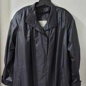 Woman BY DESIGN Sz12 Black Full-length Trench All Weather Raincoat Zip-out Liner